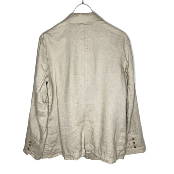 Quince Women's Tan 100% Linen Oversized Blazer, Single Button, Size Medium - Picture 2 of 7